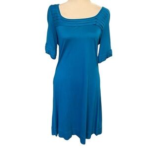 Banana Republic Knit Shift Dress Size S Teal Short Sleeves Stretch Comfy Casual